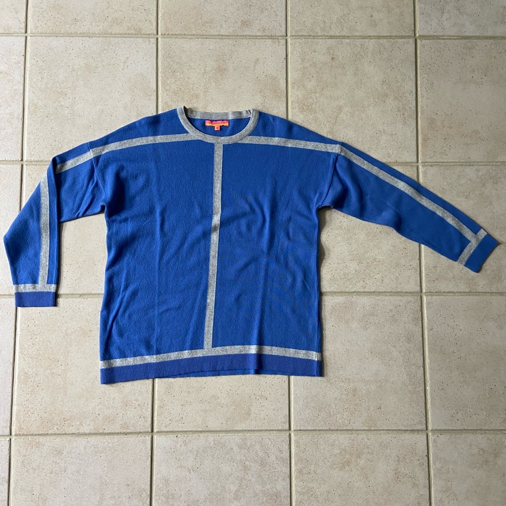 Vilagallo Sweater in Blue with Grey Stripe